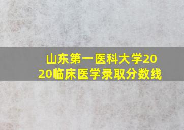 山东第一医科大学2020临床医学录取分数线