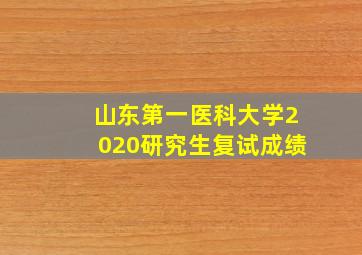 山东第一医科大学2020研究生复试成绩