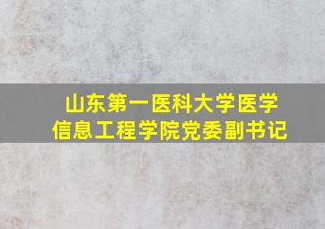 山东第一医科大学医学信息工程学院党委副书记