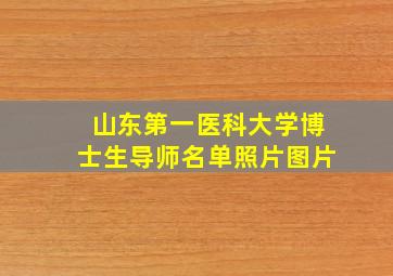 山东第一医科大学博士生导师名单照片图片