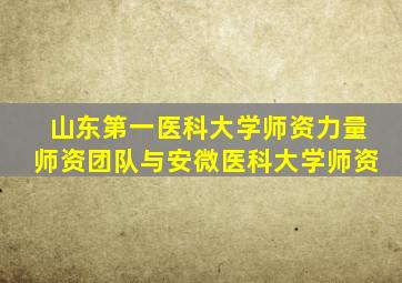 山东第一医科大学师资力量师资团队与安微医科大学师资