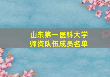 山东第一医科大学师资队伍成员名单