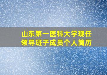 山东第一医科大学现任领导班子成员个人简历