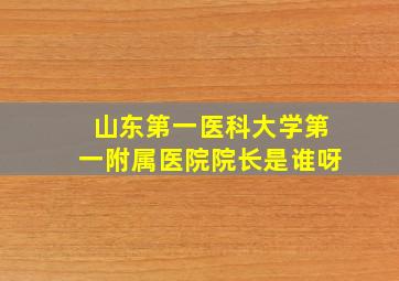 山东第一医科大学第一附属医院院长是谁呀