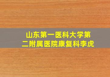 山东第一医科大学第二附属医院康复科李虎