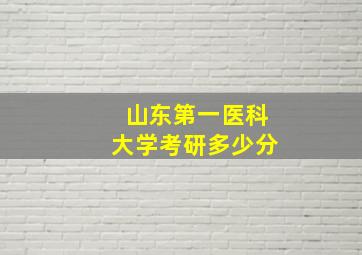 山东第一医科大学考研多少分