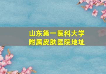 山东第一医科大学附属皮肤医院地址