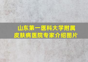 山东第一医科大学附属皮肤病医院专家介绍图片