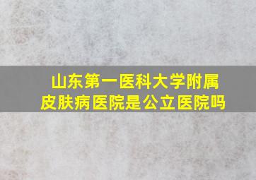 山东第一医科大学附属皮肤病医院是公立医院吗