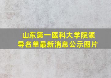 山东第一医科大学院领导名单最新消息公示图片