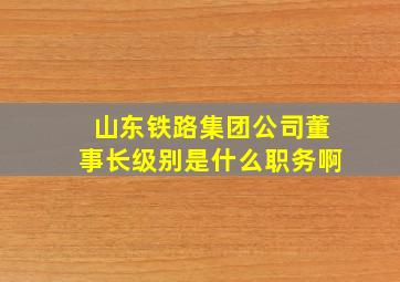 山东铁路集团公司董事长级别是什么职务啊