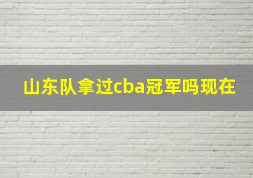 山东队拿过cba冠军吗现在