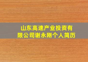 山东高速产业投资有限公司谢永刚个人简历