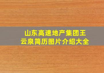 山东高速地产集团王云泉简历图片介绍大全