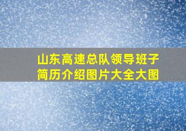 山东高速总队领导班子简历介绍图片大全大图