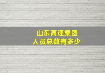 山东高速集团人员总数有多少