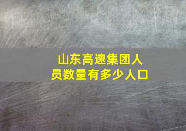 山东高速集团人员数量有多少人口