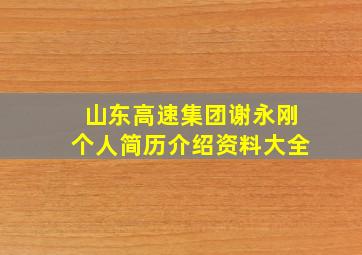 山东高速集团谢永刚个人简历介绍资料大全