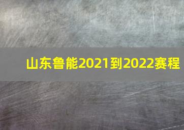 山东鲁能2021到2022赛程