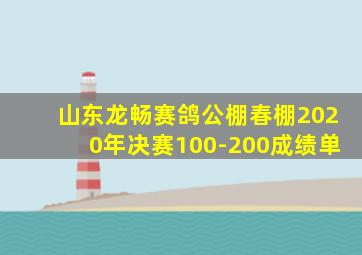 山东龙畅赛鸽公棚春棚2020年决赛100-200成绩单