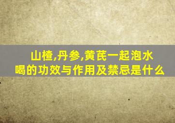 山楂,丹参,黄芪一起泡水喝的功效与作用及禁忌是什么