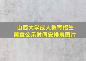 山西大学成人教育招生简章公示时间安排表图片