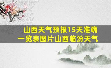 山西天气预报15天准确一览表图片山西临汾天气