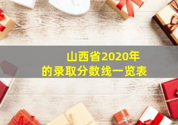 山西省2020年的录取分数线一览表