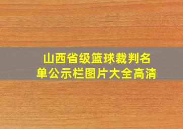 山西省级篮球裁判名单公示栏图片大全高清