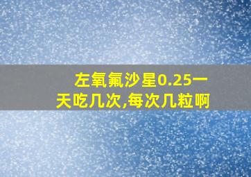 左氧氟沙星0.25一天吃几次,每次几粒啊