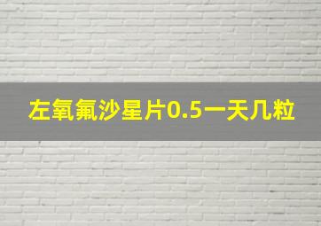 左氧氟沙星片0.5一天几粒