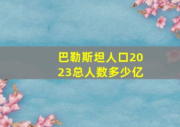 巴勒斯坦人口2023总人数多少亿