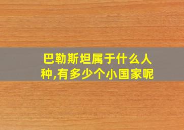 巴勒斯坦属于什么人种,有多少个小国家呢