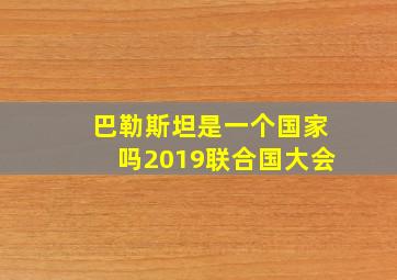 巴勒斯坦是一个国家吗2019联合国大会