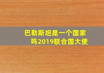 巴勒斯坦是一个国家吗2019联合国大使