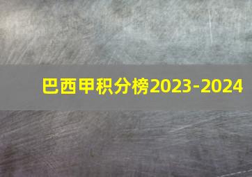 巴西甲积分榜2023-2024