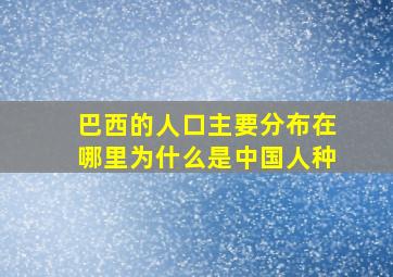 巴西的人口主要分布在哪里为什么是中国人种