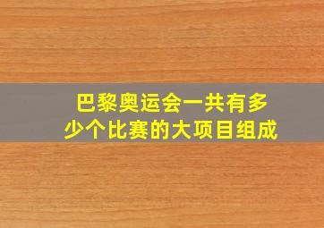 巴黎奥运会一共有多少个比赛的大项目组成