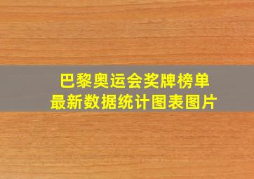 巴黎奥运会奖牌榜单最新数据统计图表图片