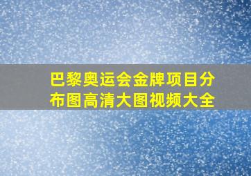 巴黎奥运会金牌项目分布图高清大图视频大全