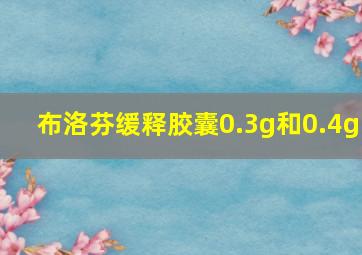 布洛芬缓释胶囊0.3g和0.4g