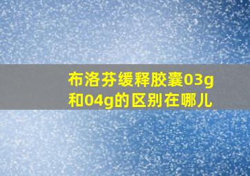 布洛芬缓释胶囊03g和04g的区别在哪儿