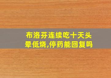 布洛芬连续吃十天头晕低烧,停药能回复吗