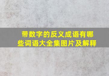 带数字的反义成语有哪些词语大全集图片及解释