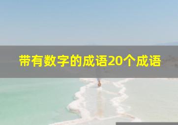 带有数字的成语20个成语