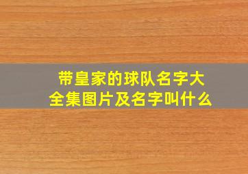 带皇家的球队名字大全集图片及名字叫什么