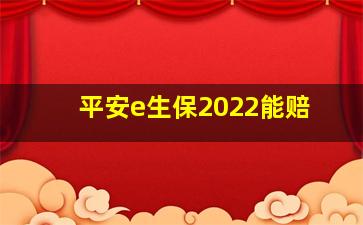 平安e生保2022能赔