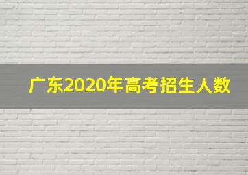 广东2020年高考招生人数