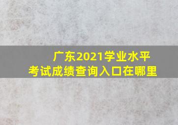 广东2021学业水平考试成绩查询入口在哪里