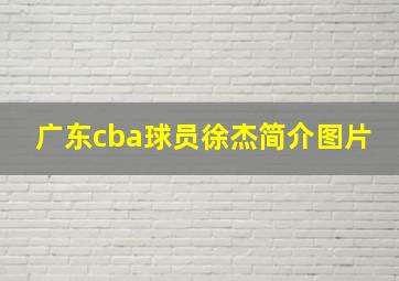 广东cba球员徐杰简介图片